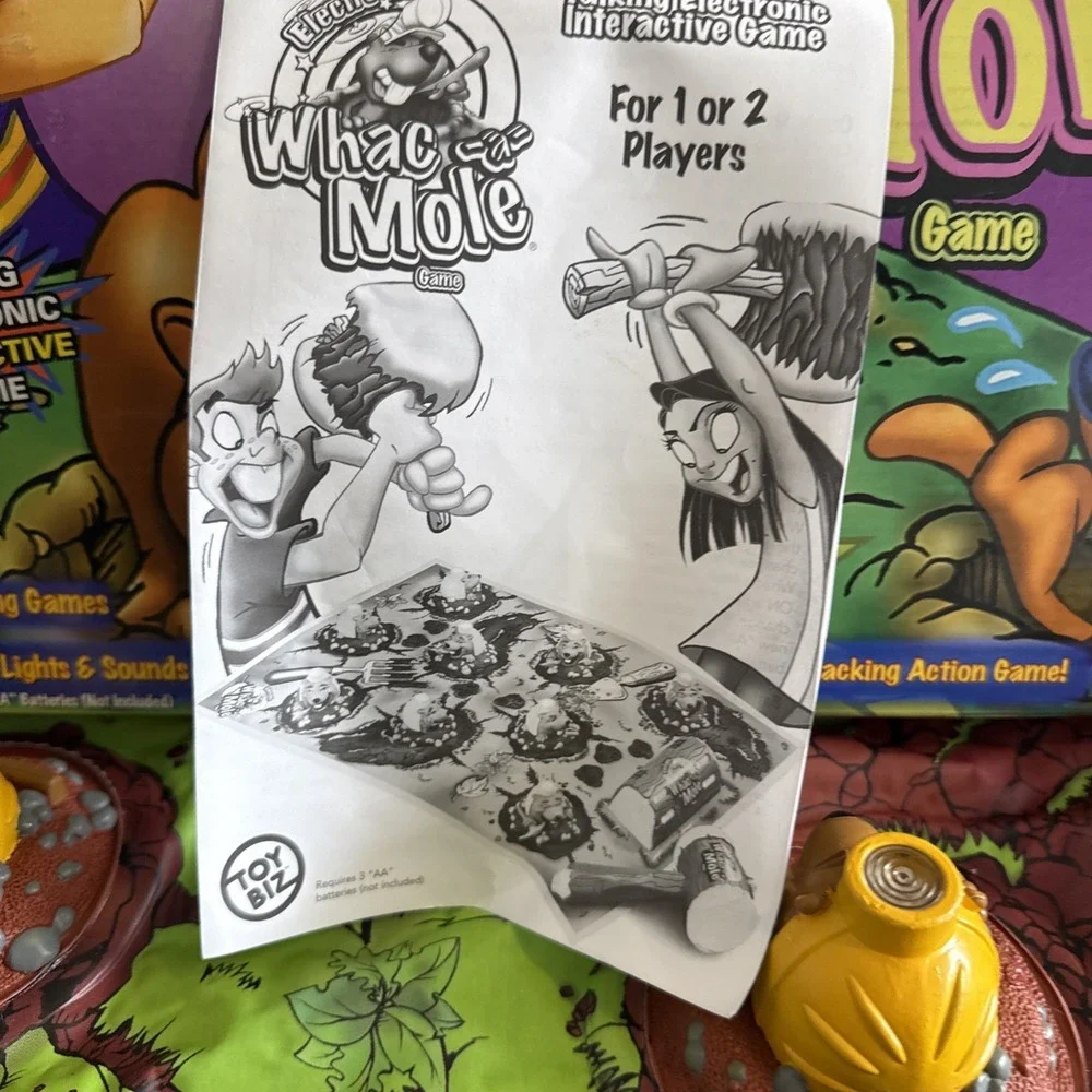 Vintage 1999 Toy Biz Electronic Whac-a-Mole Game Complete & Works!